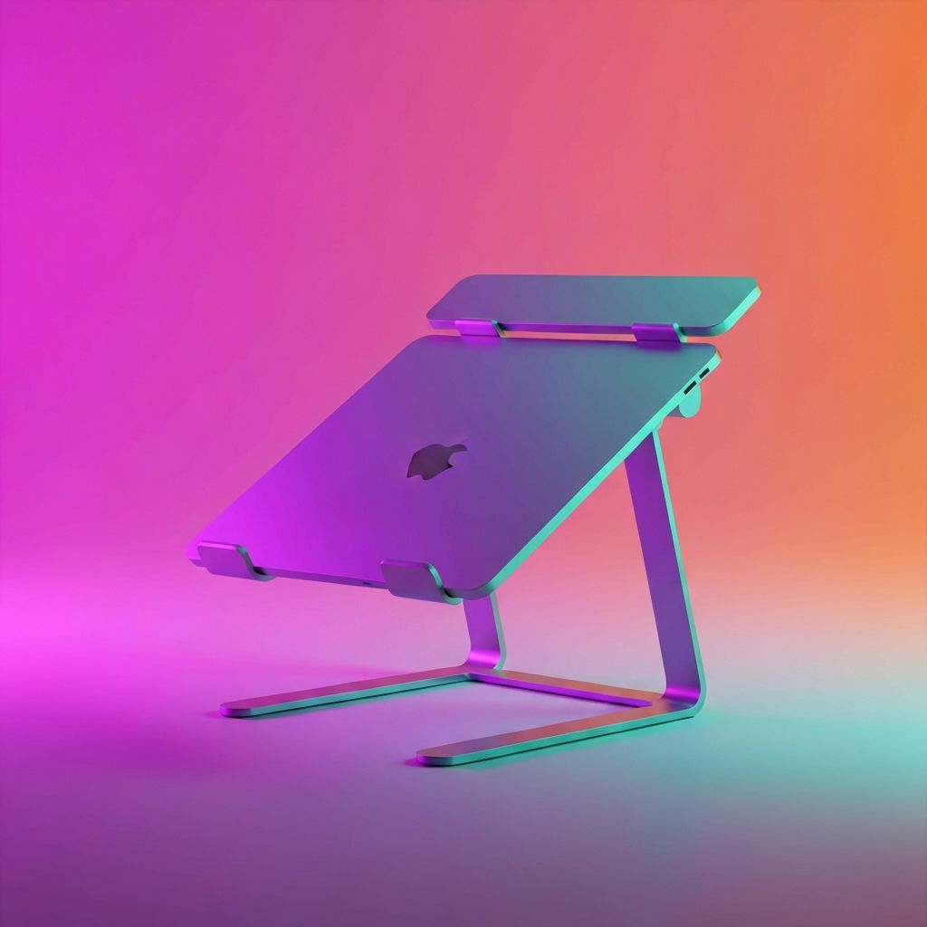 Ergonomic laptop stand setup